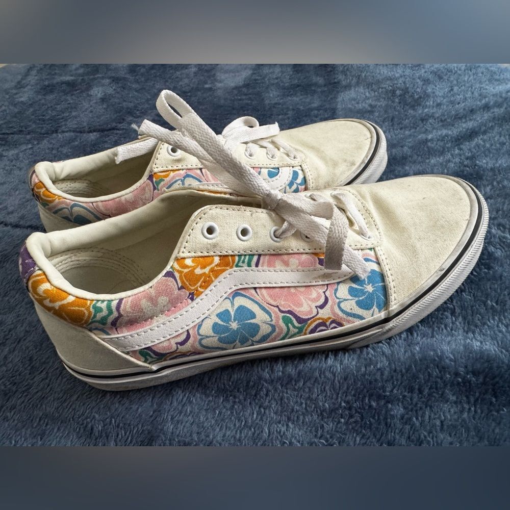 Vans White Floral Sneakers